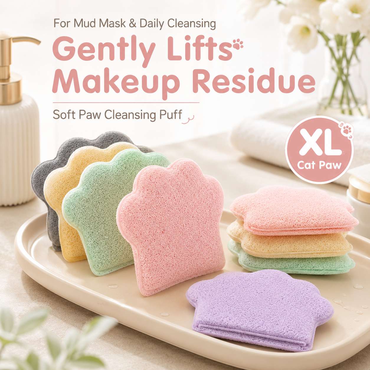 Cat Paw Konjac Facial Cleansing Mitt