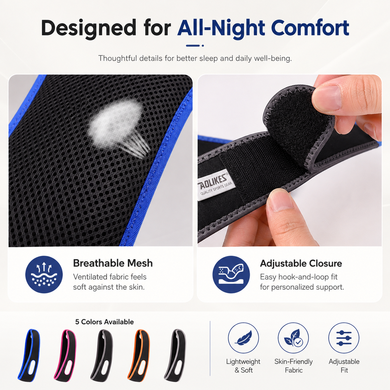 Adjustable Anti-Snoring Chin Strap