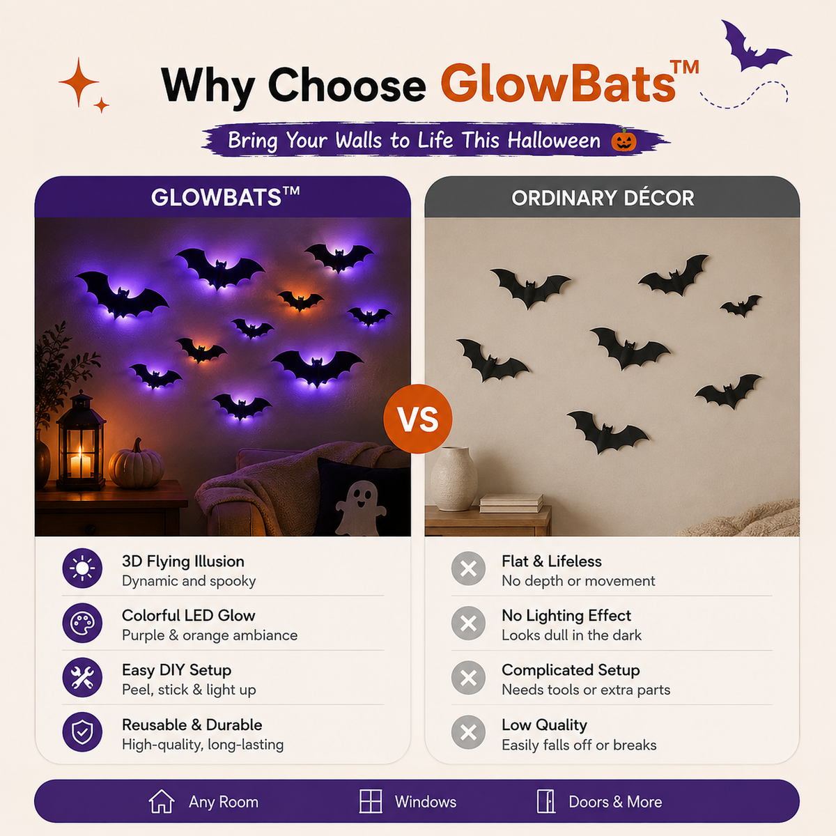 Glow Bat Wall Lights Ⅱ