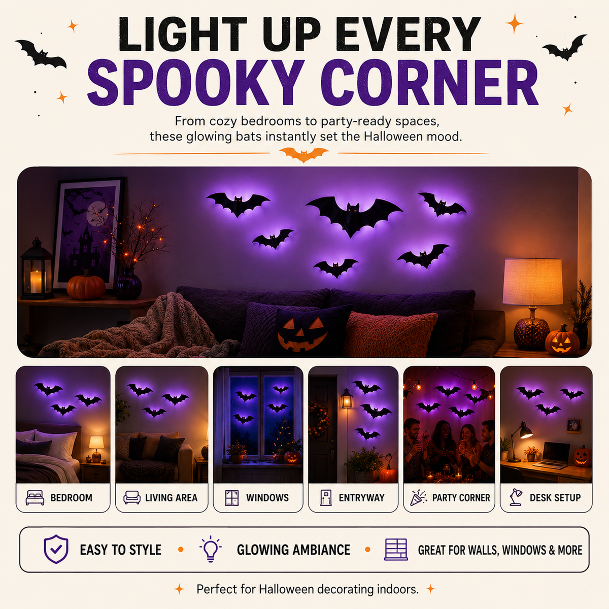 Glow Bat Wall Lights Ⅱ