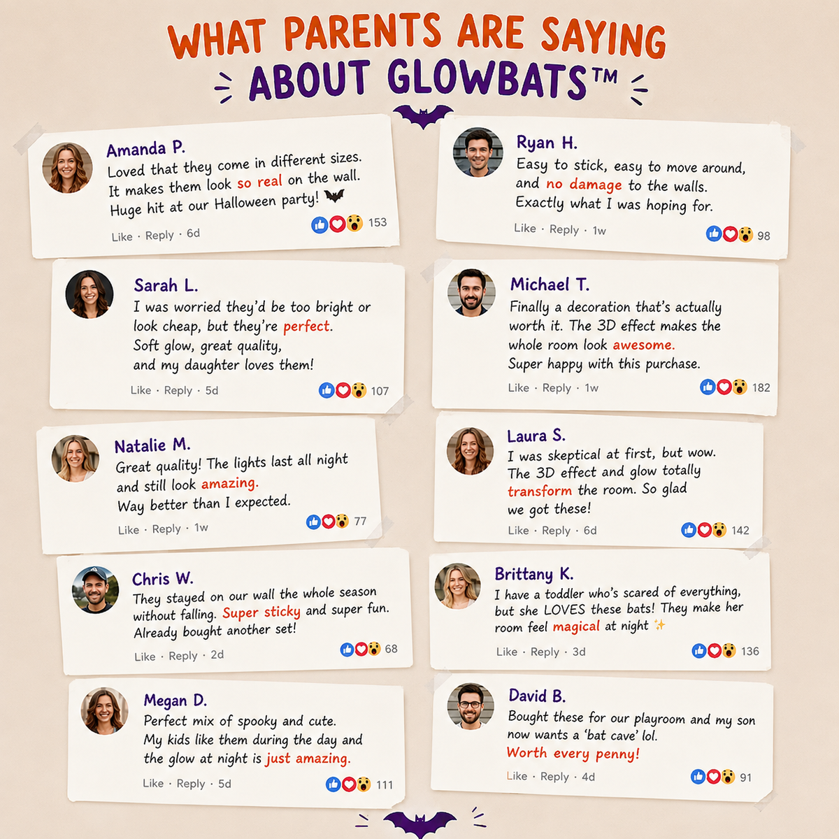 Glow Bat Wall Lights Ⅱ